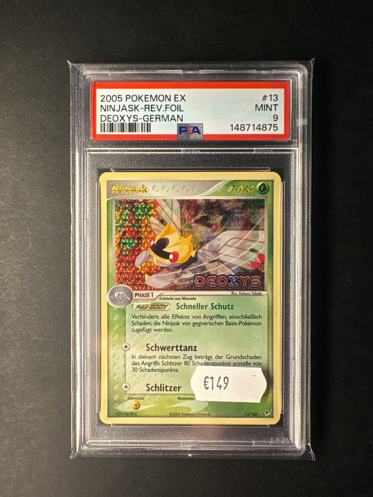 Pokémon Ex deoxys Ninjask 13/107 Reverse psa 9