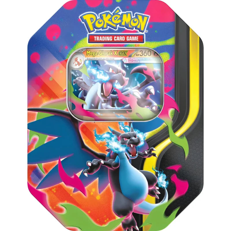 Pokemon TCG - Mega-Entwicklung: Mega Glurak X EX Tin - Deutsch