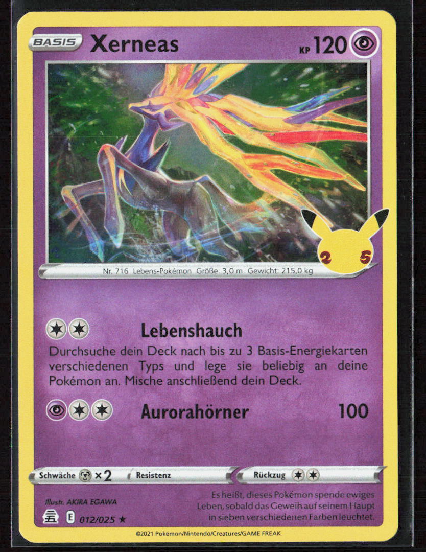 Pokemon TCG Xerneas 12 Psycho 2021 Holo Celebrations NM
