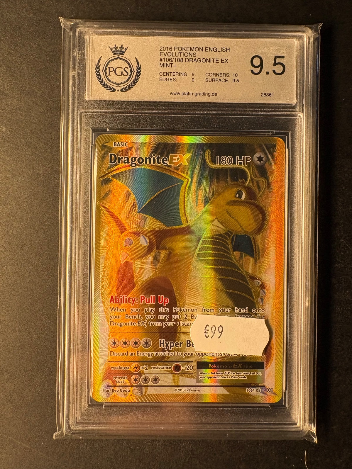 Pokemon Dragonite 106/108 Evolutions EN NM PGS 9.5