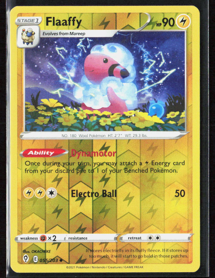 Pokemon Flaaffy 055/203 Lightning 2021 Reverse Holo SWSH07: Evolving Skies NM