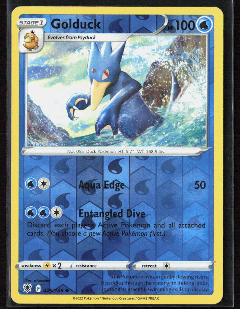 Pokemon TCG Golduck 029/189 Water 2022 Reverse Holo SWSH10: Astral Radiance NM