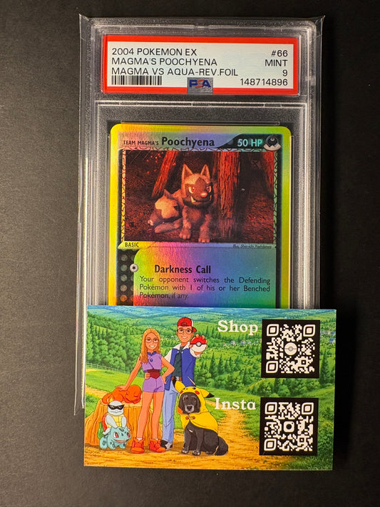 Team Magma Poochyena Magma Vs Aqua 66/95 Reverse Holo Pokémon Common PSA 9 NM/MT