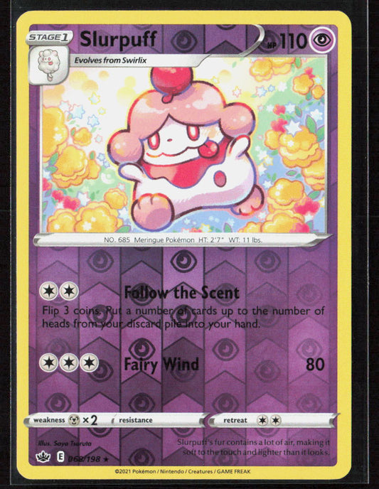 Pokemon TCG Slurpuff 068/198 Psychic 2021 Reverse Holo SWSH06: Chilling Reign NM