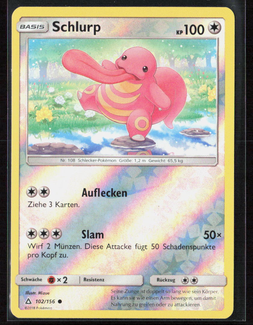 Pokemon TCG Schlurp 102 Farblos 2018 Reverse Holo Ultra-Prisma NM