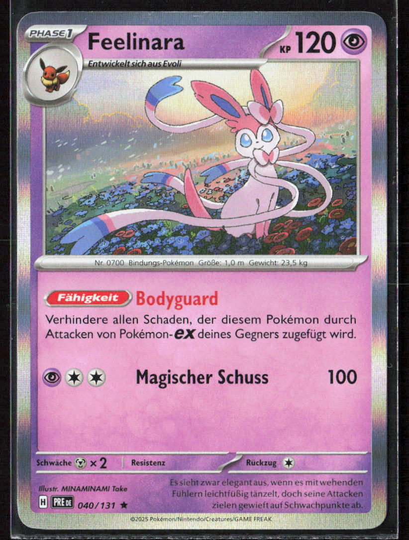 Pokemon TCG Feelinara 040/131 Psycho 2025 Holo Prismatische Entwicklungen NM