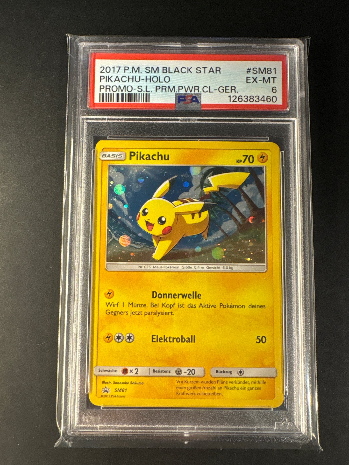 Pokémon black Star promo sm81 Pikachu psa 6