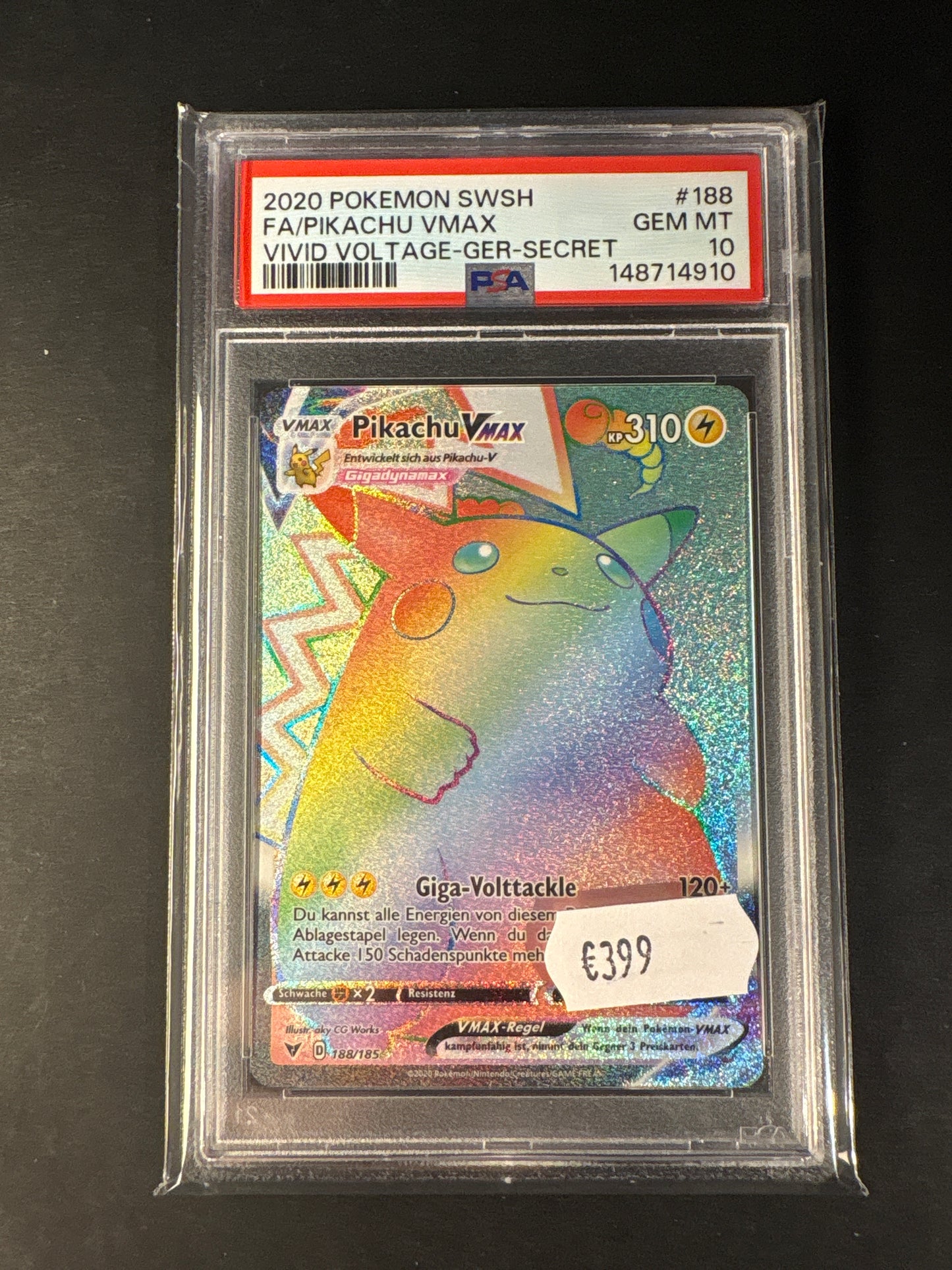 Pokémon Pikachu 188/185 Farbenschock psa 10