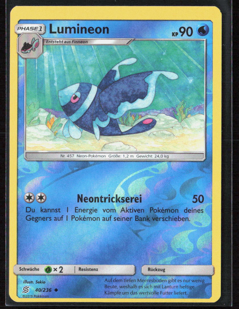 Pokemon TCG Lumineon 40 Wasser 2019 Reverse Holo Bund der Gleichgesinnten NM