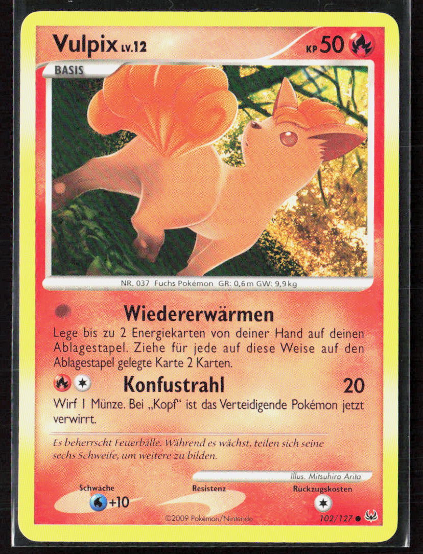 Pokemon Vulpix 102 Feuer 2009 Platin NM