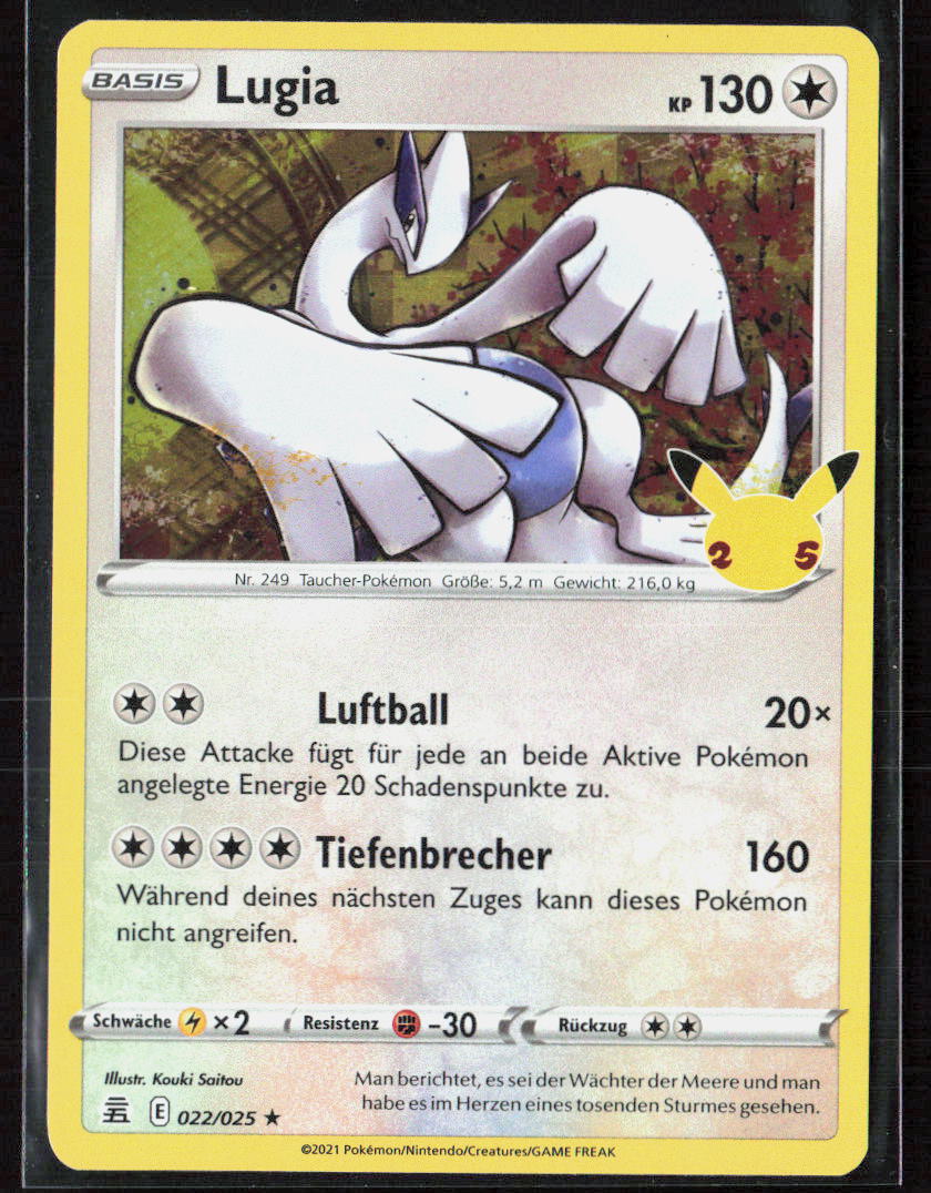 Pokemon Lugia 22 Farblos 2021 Holo Celebrations NM