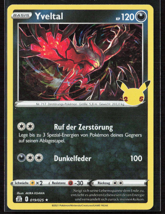 Pokemon Yveltal 19 Unlicht 2021 Holo Celebrations NM