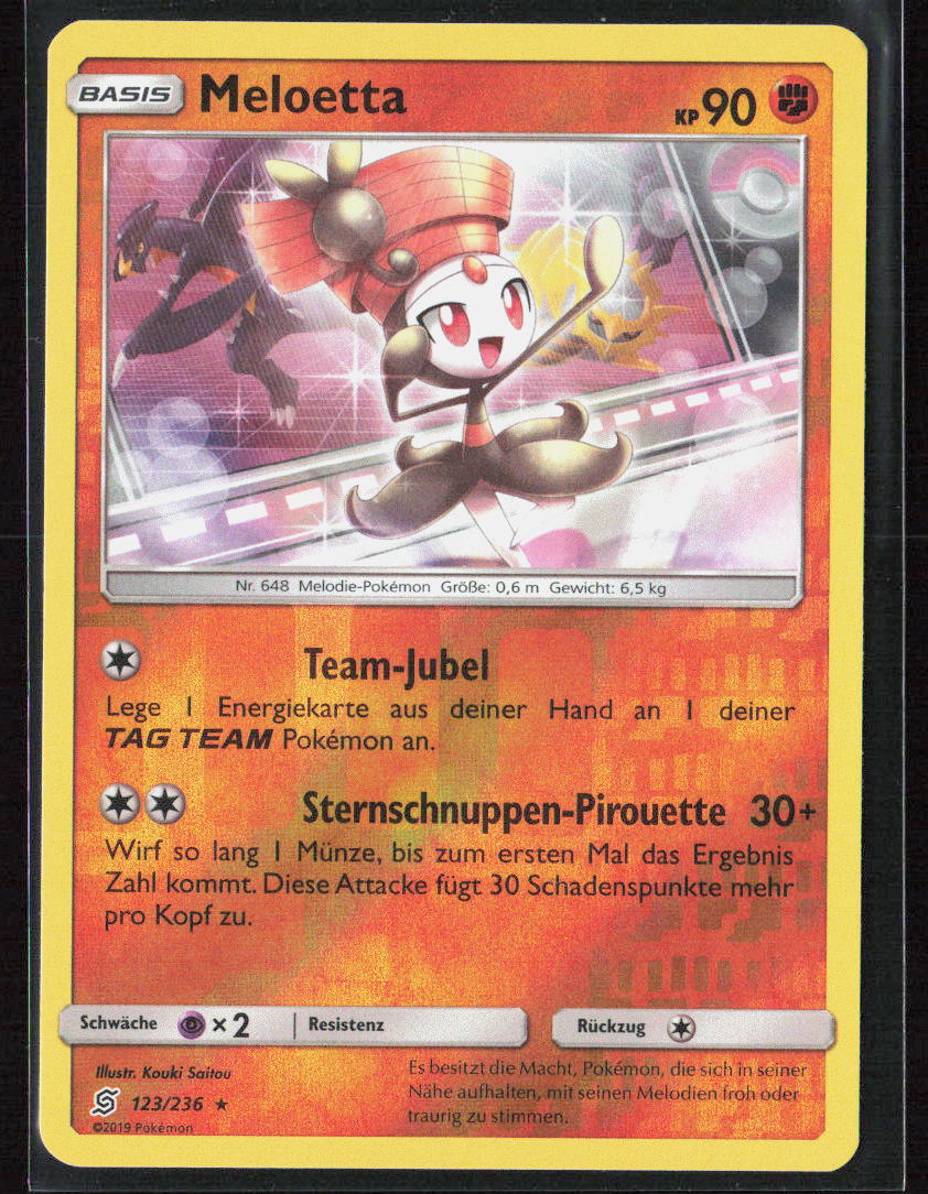 Pokemon TCG Meloetta 123/236 Kampf 2019 Reverse Holo Bund der Gleichgesinnten NM