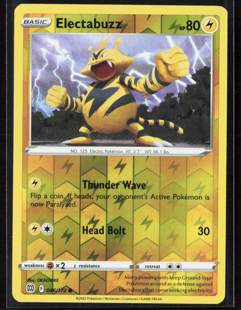 Pokemon Electabuzz 046/172 Lightning 2022 Reverse Holo SWSH09: Brilliant Stars