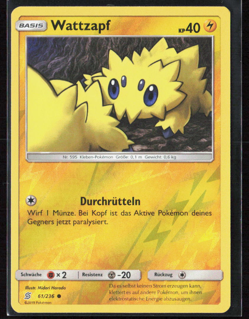 Pokemon TCG Wattzapf 61/236 Elektro 2019 Reverse Holo Bund der Gleichgesinnten