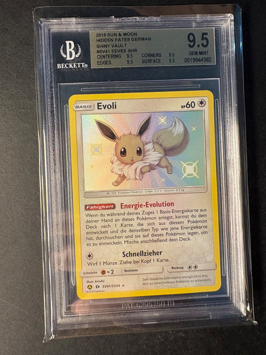 Pokemon Evoli SV41/SV94 Hidden Fates DE NM PSA/BGS 9.5