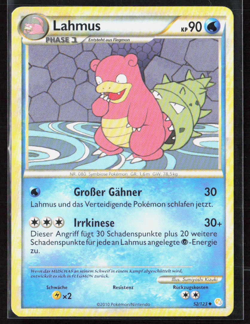 Pokemon Lahmus 52 Wasser 2010 HeartGold SoulSilver NM