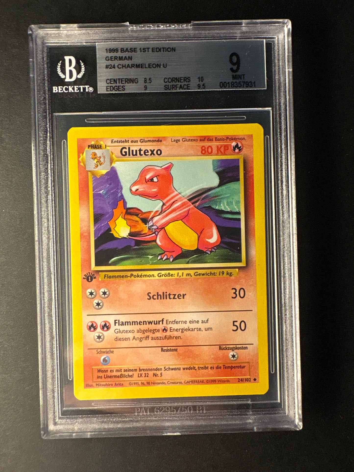 Pokémon Base Set Glutexo  24/102 1. Edition BGS 9 (Kopie)