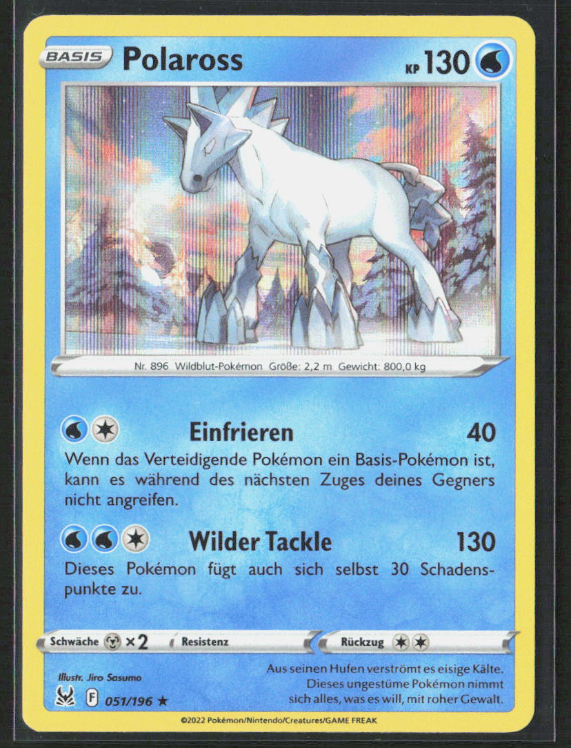 Pokemon TCG Polaross 051 Wasser 2022 Holo Verlorener Ursprung NM