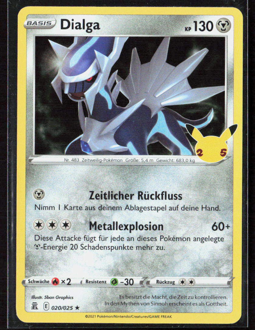 Pokemon TCG Dialga 20 Metall 2021 Holo Celebrations NM