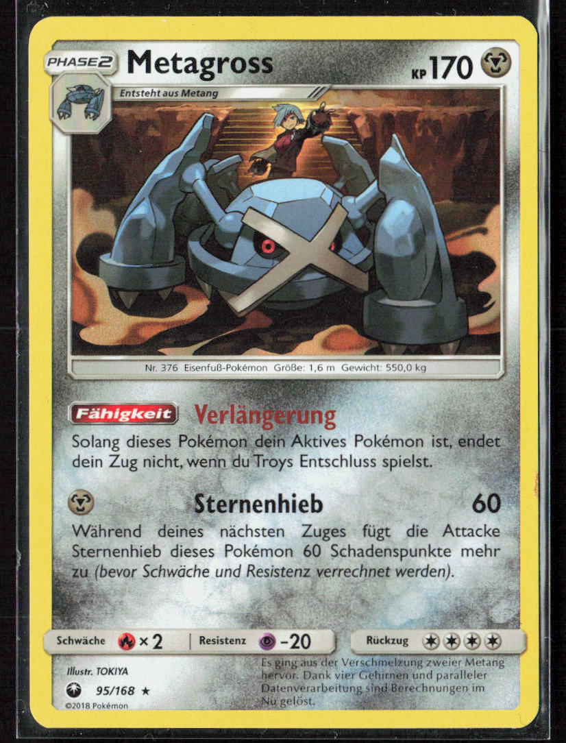 Pokemon TCG Metagross 95168 Metall 2018 Holo Sturm Am Firmament NM