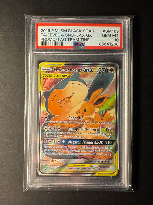 Pokémon SM169 Eevee Snorlax GX psa 10