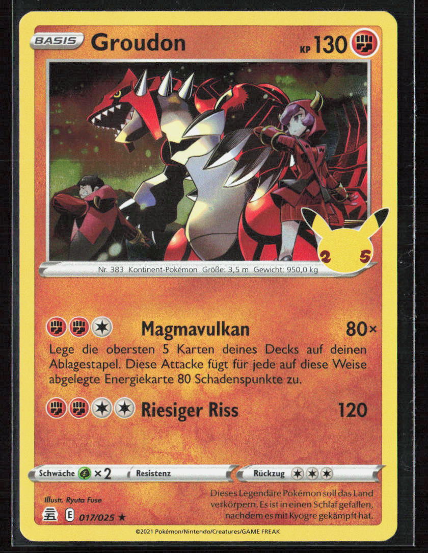 Pokemon Groudon 17 Kampf 2021 Holo Celebrations LP
