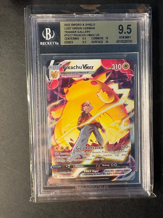 Pokemon TCG Pikachu VMAX TG17/TG30 Elektro 2022 Verlorener Ursprung PSA/BGS 9.5