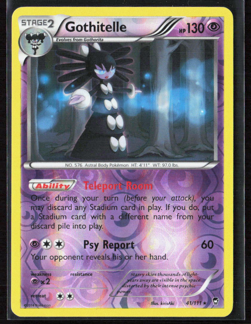 Pokemon TCG Gothitelle 41/111 Psychic 2014 Reverse Holo XY - Furious Fists NM