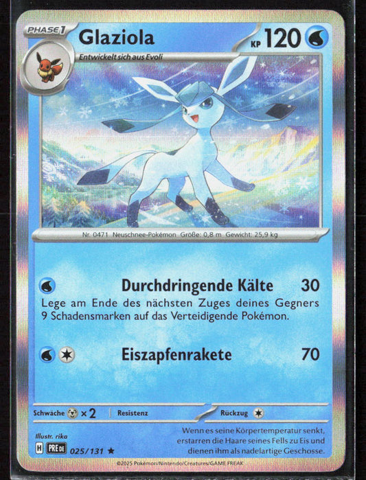Pokemon TCG Glaziola 025/131 Wasser 2025 Holo Prismatische Entwicklungen NM