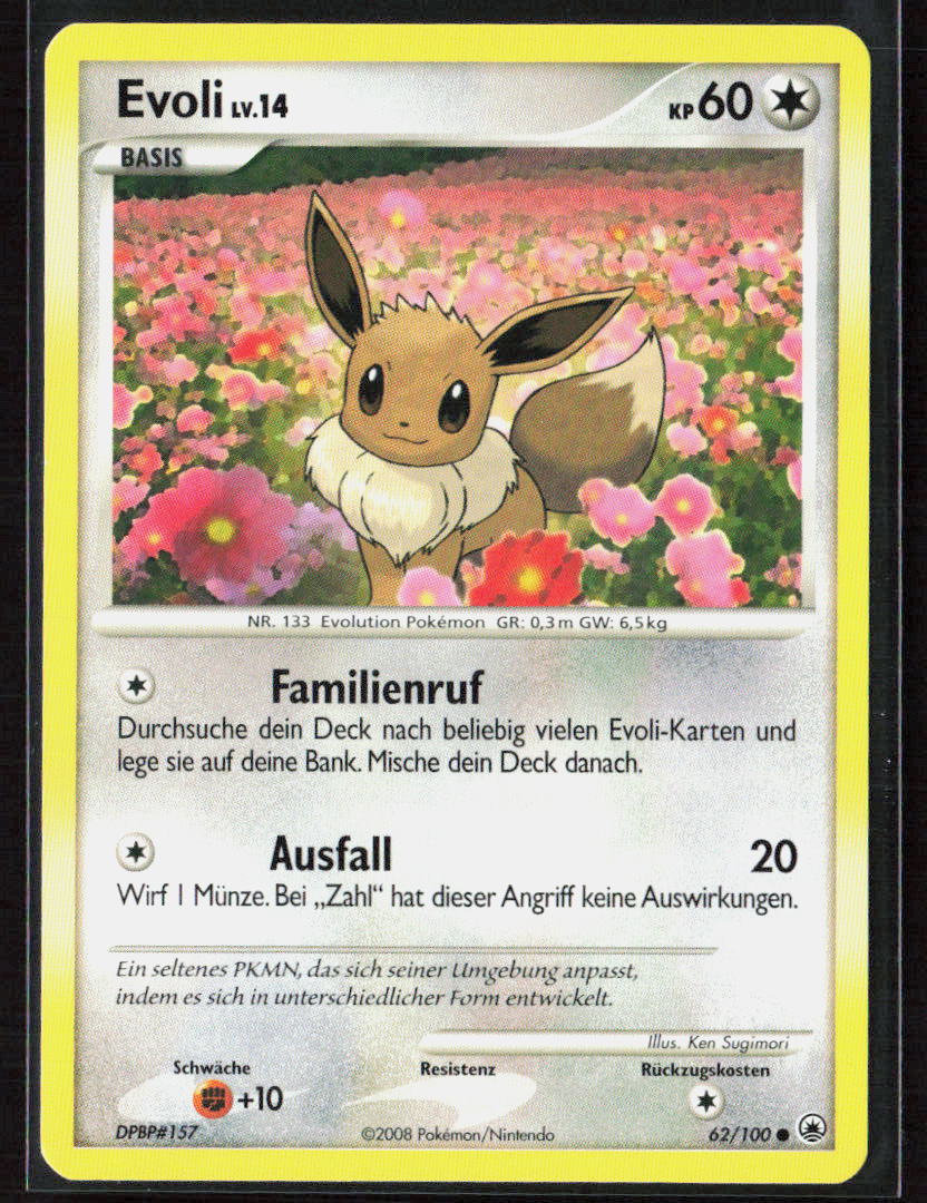 Pokemon Evoli 62 Farblos 2008 Majestätischer Morgen NM