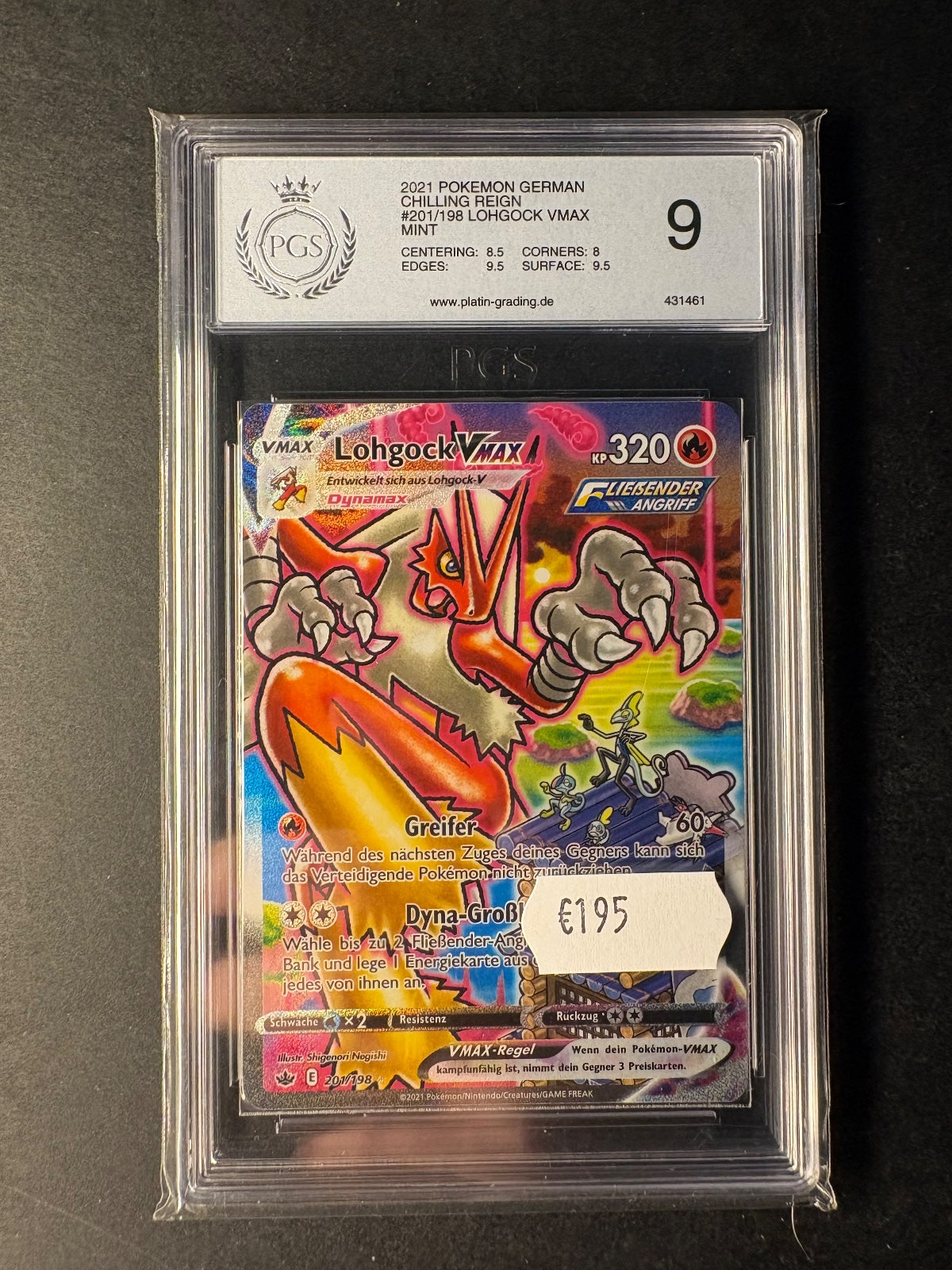 Pokemon TCG Lohgock VMAX 201/198 Feuer 2021 Schaurige Herrschaft NM PGS 9
