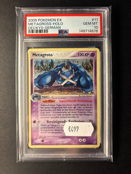 Pokémon Ex deoxys 11/107 Metagross Holo psa 10
