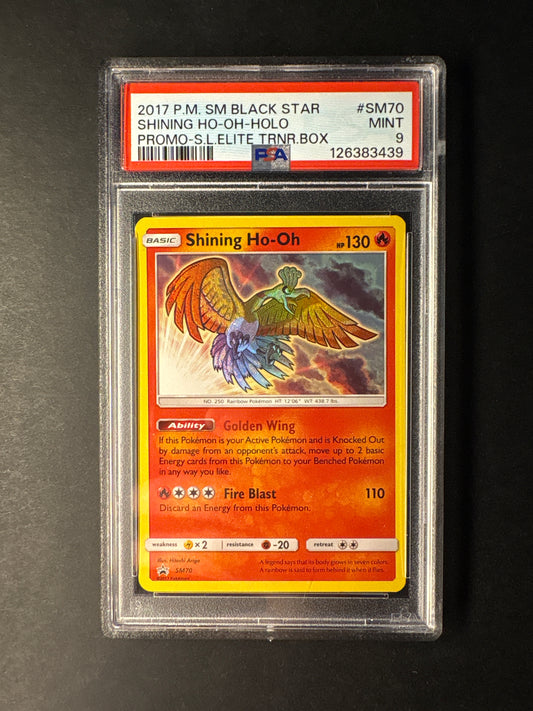 Pokémon Promo SM70 shining Ho-Oh PSA 9