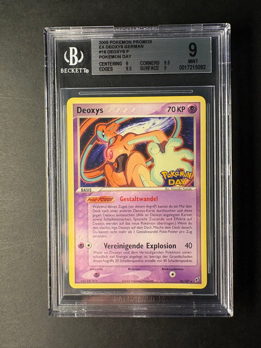 Pokemon deoxys 16/107 Pokémon day stamp bgs 9