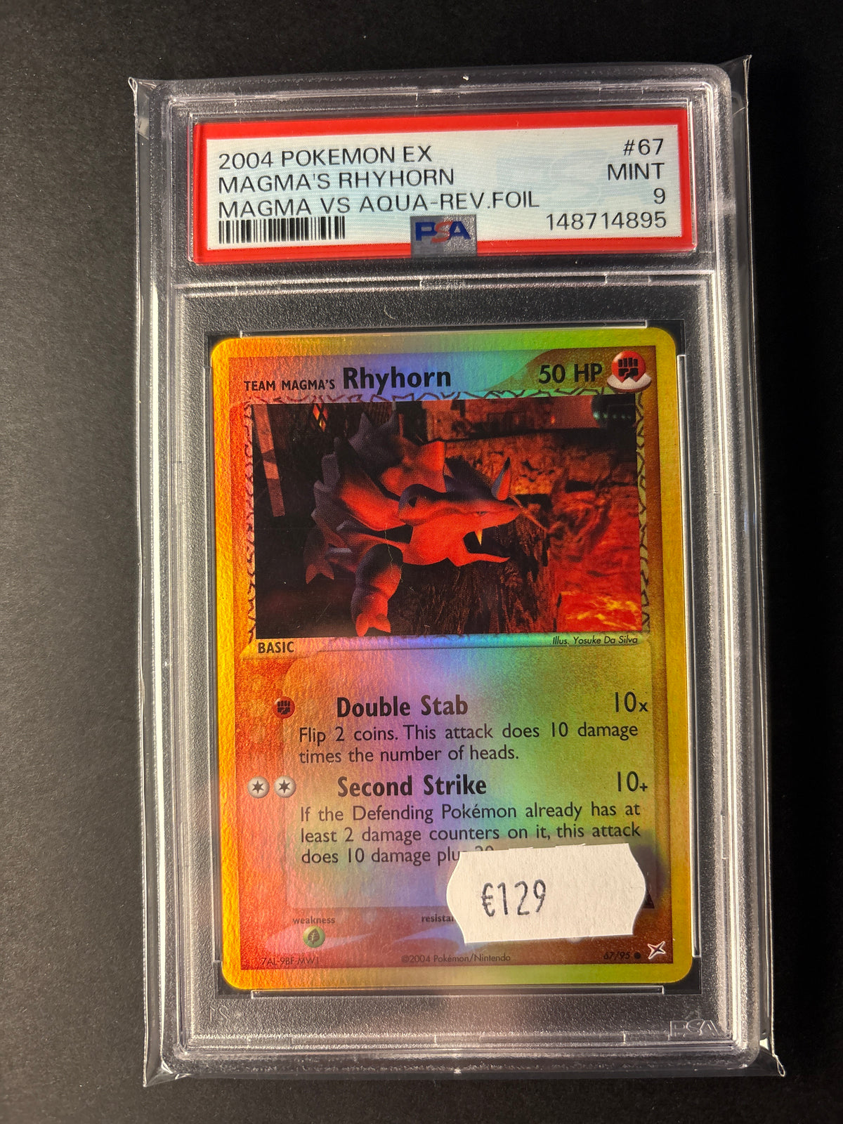 Pokémon Aqua vs Magma Rhyhorn Reverse psa 9
