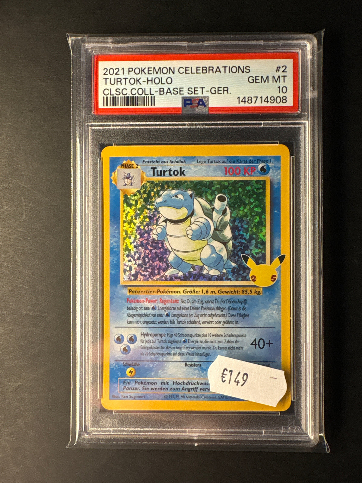 Pokémon celebrations 2/102 Turtok psa 10