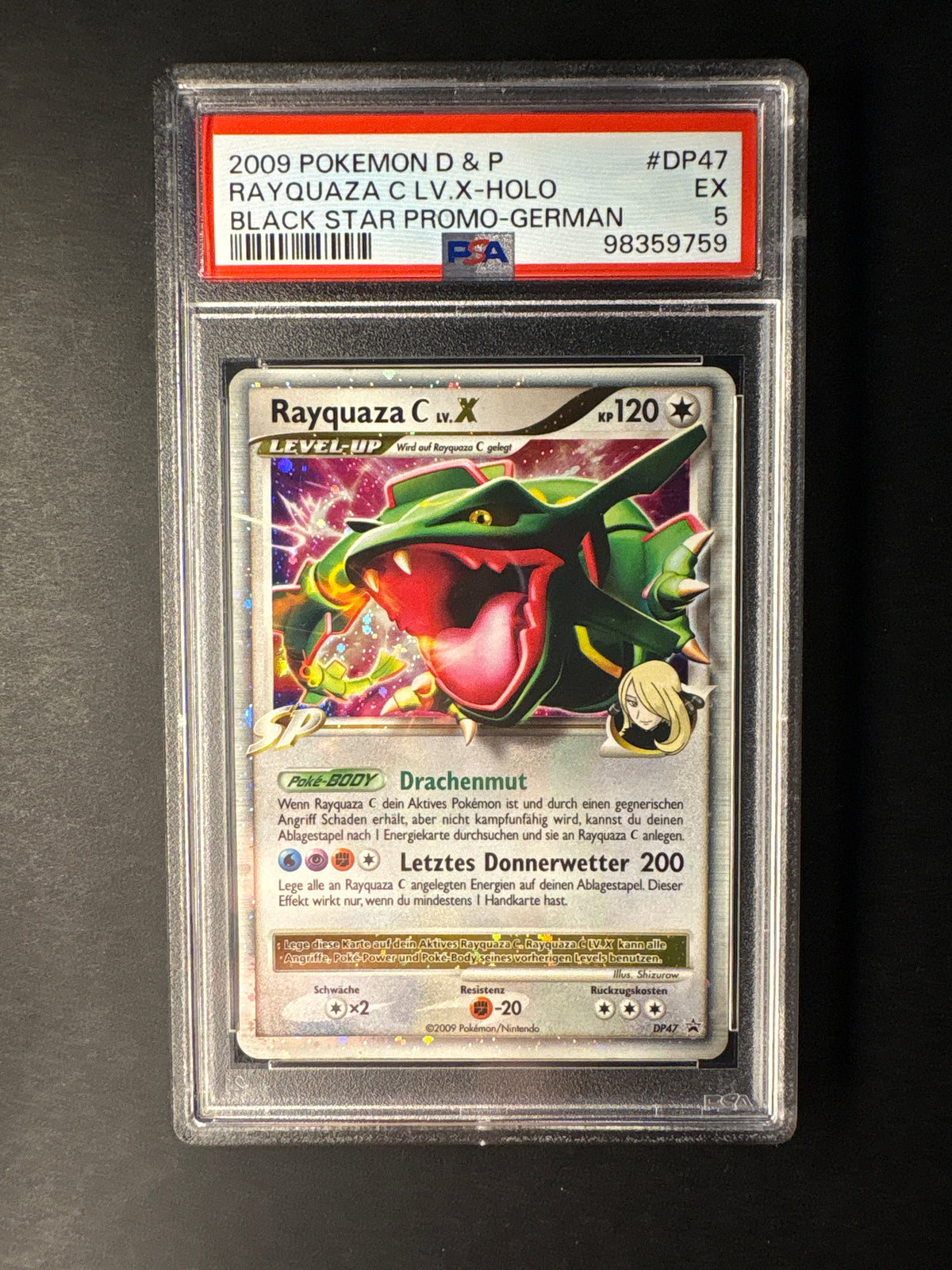 Pokémon black Star promo Rayquaza Lv x DP47 psa 5
