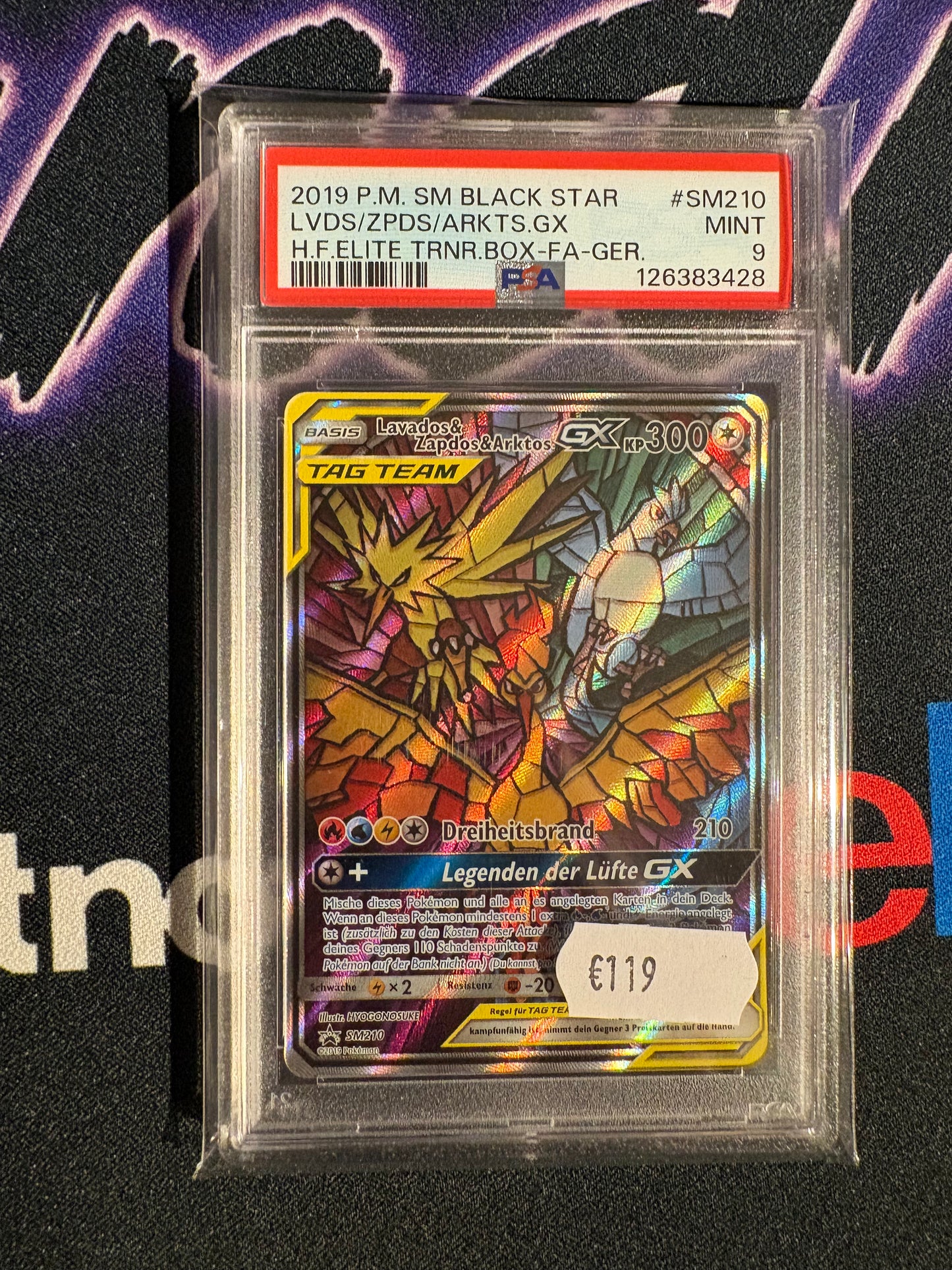 Pokémon SM210 Promo Arktos Lavados Zapdos GX psa 9