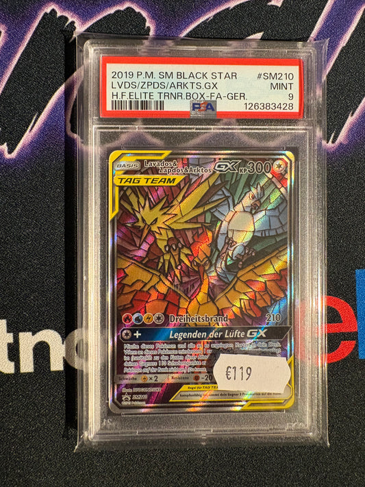 Pokémon SM210 Promo Arktos Lavados Zapdos GX psa 9