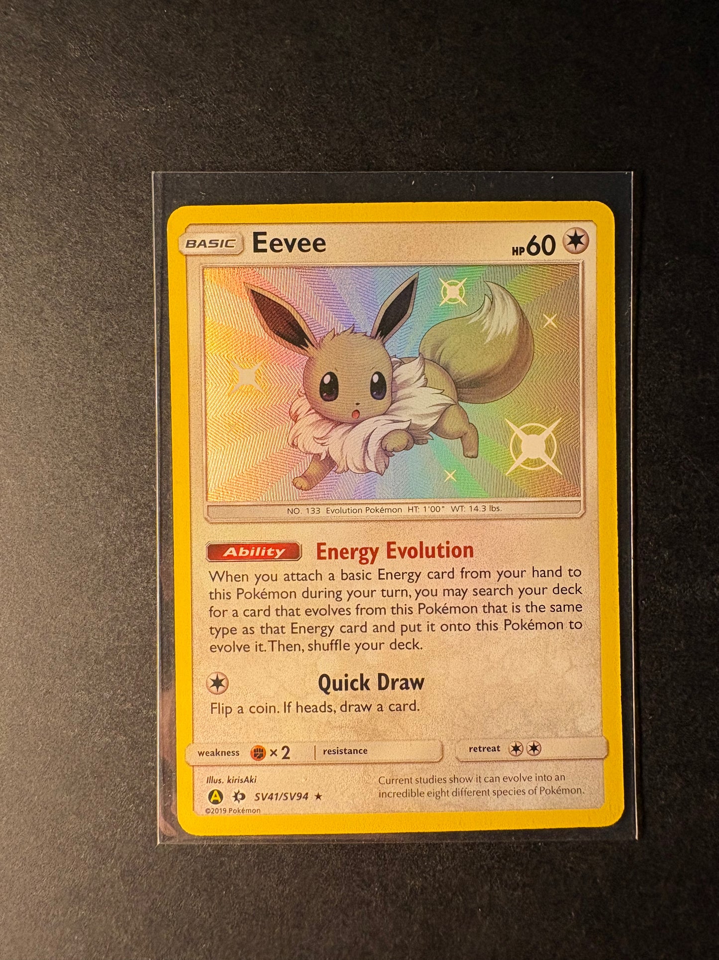 Pokémon SV41/SV94 Hidden Fates Eevee NM