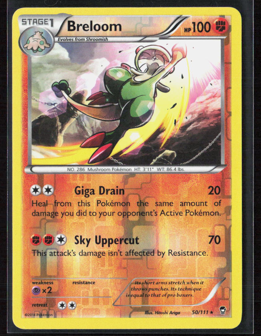 Pokemon Breloom 50/111 Fighting 2014 Reverse Holo XY - Furious Fists NM
