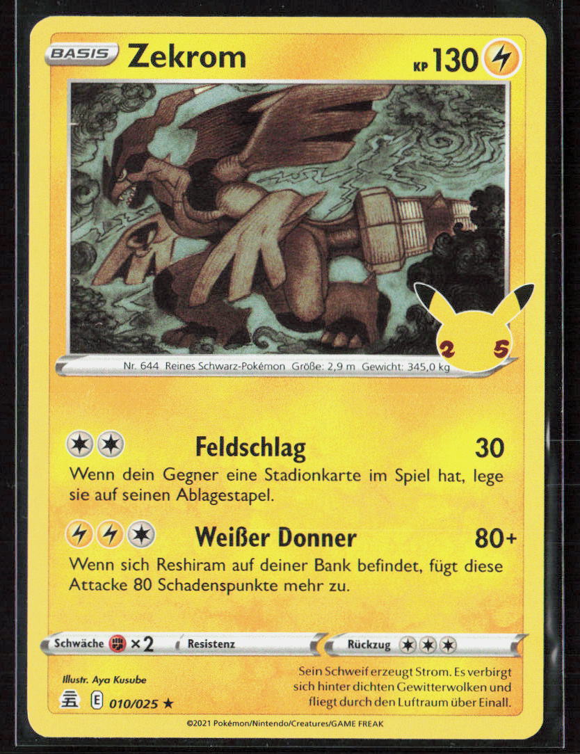 Pokemon TCG Zekrom 10 Elektro 2021 Holo Celebrations NM