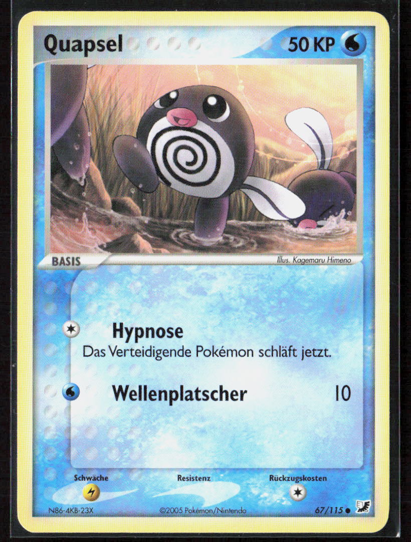Pokemon Quapsel 67 Wasser 2005 EX Verborgene Mächte NM