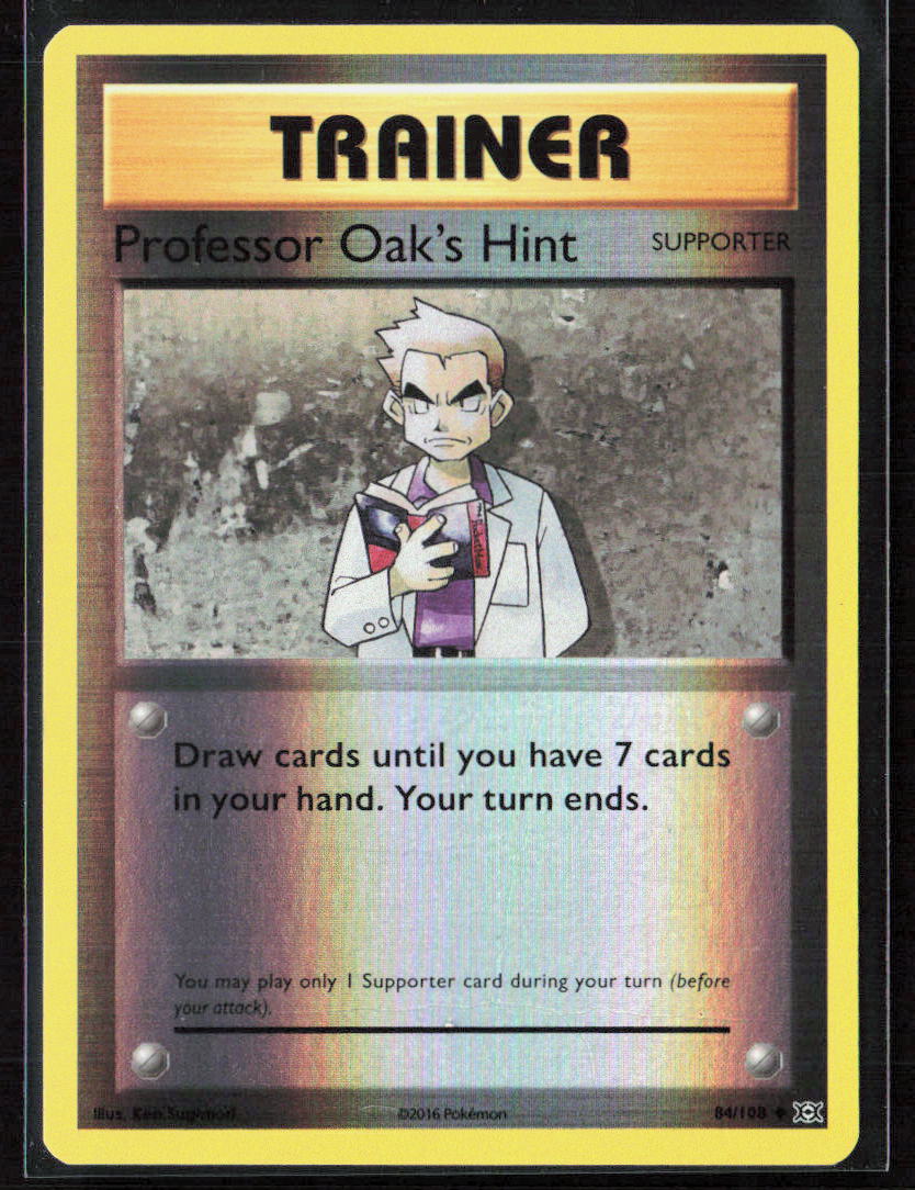 Pokemon TCG Professor Oak's Hint 84/108 2016 Reverse Holo XY - Evolutions NM