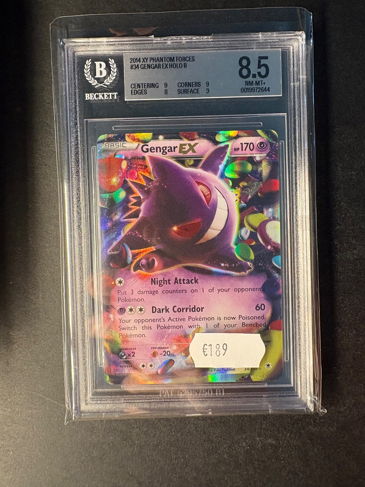 Pokemon Gengar EX 34/119 Psycho 2014 Holo Phantomkräfte NM PSA/BGS 8.5