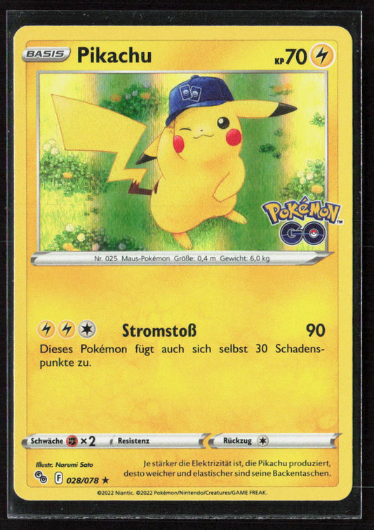 Pokemon TCG Pikachu 028/078 Elektro 2022 Holo Pokémon GO NM