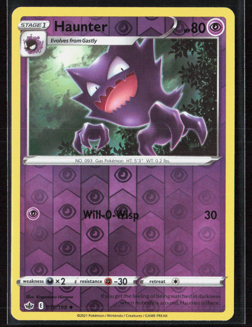 Pokemon TCG Haunter 056/198 Psychic 2021 Reverse Holo SWSH06: Chilling Reign NM