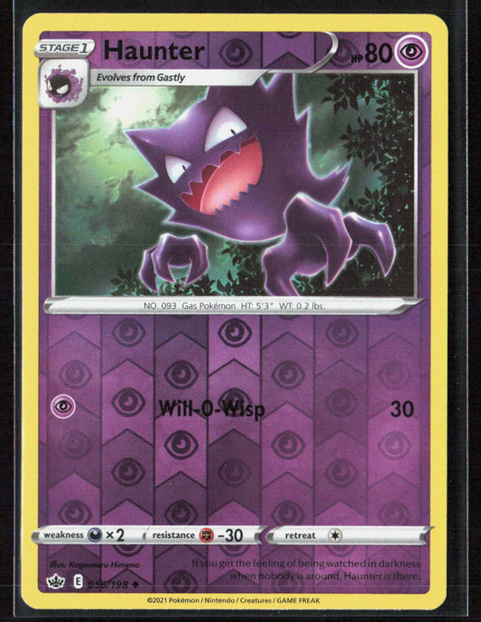 Pokemon TCG Haunter 056/198 Psychic 2021 Reverse Holo SWSH06: Chilling Reign NM