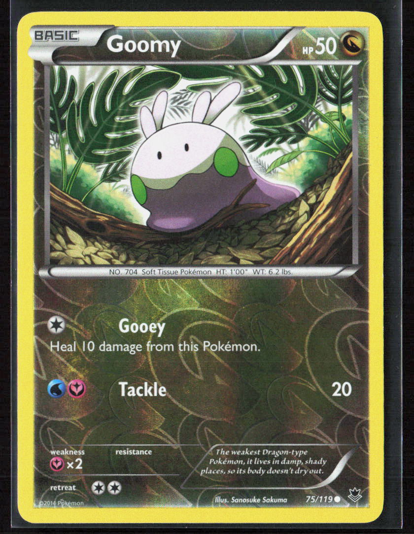 Pokemon TCG Goomy 75/119 Dragon 2014 Reverse Holo XY - Phantom Forces NM